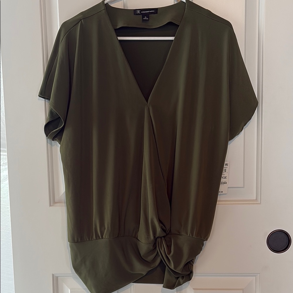 I.N.C Coastal Green Harvest Hues Blouse Size XL